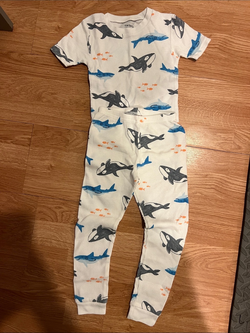 Carter's Cream Shark & Fish Printed Two-Piece Pajama Set